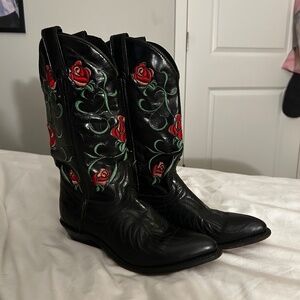 Vintage Code West black leather western boots
